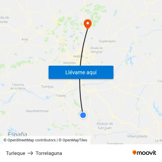 Turleque to Torrelaguna map