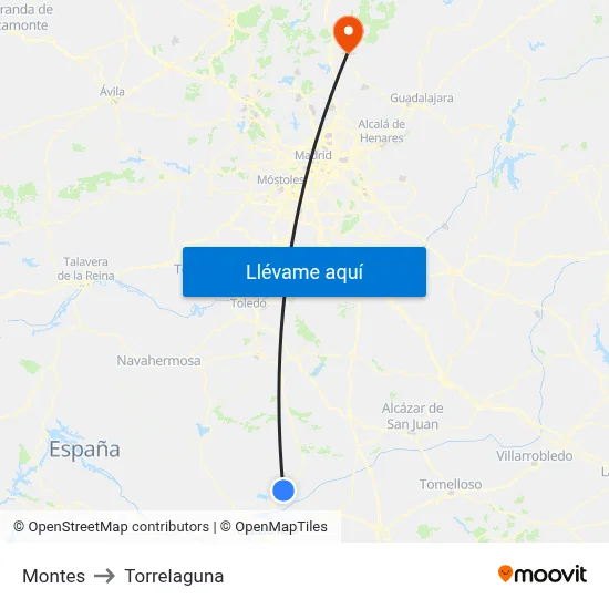 Montes to Torrelaguna map