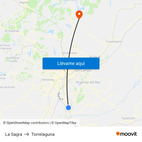 La Sagra to Torrelaguna map