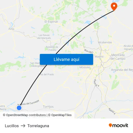 Lucillos to Torrelaguna map