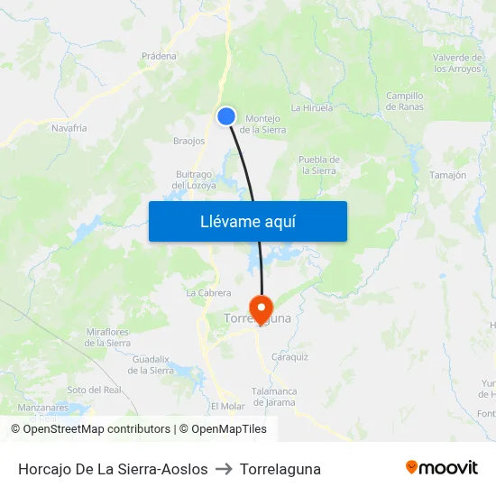 Horcajo De La Sierra-Aoslos to Torrelaguna map