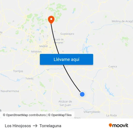 Los Hinojosos to Torrelaguna map