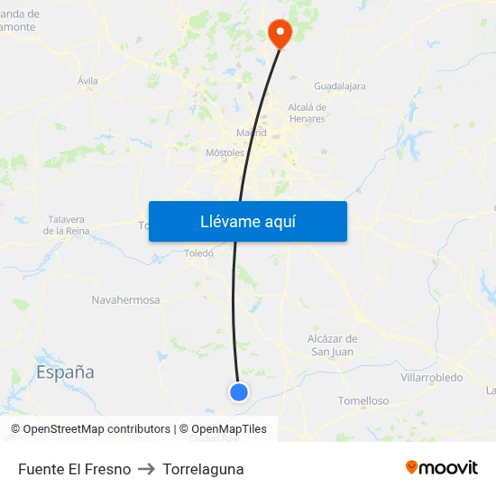 Fuente El Fresno to Torrelaguna map