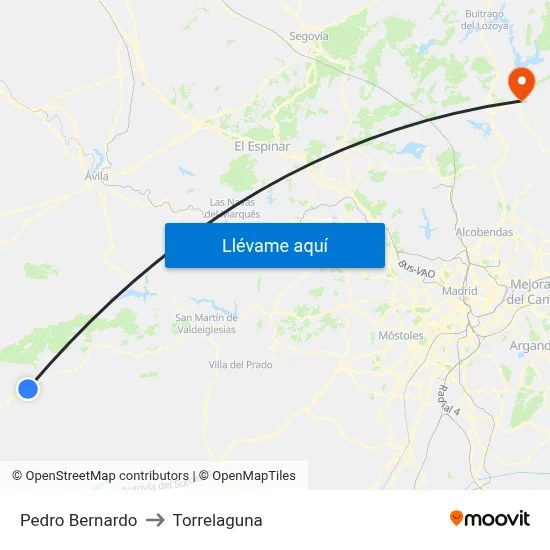 Pedro Bernardo to Torrelaguna map