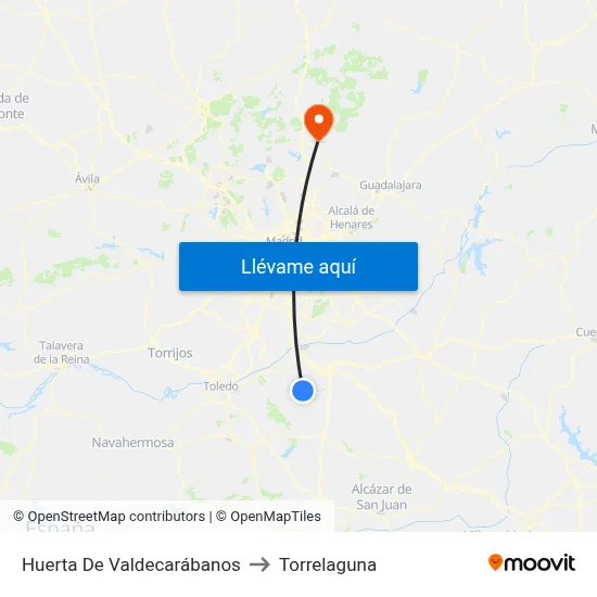 Huerta De Valdecarábanos to Torrelaguna map