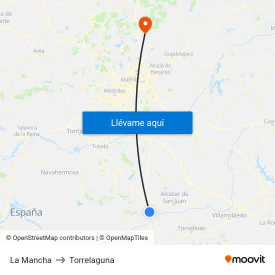 La Mancha to Torrelaguna map