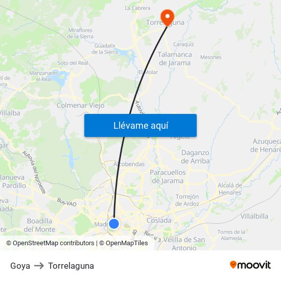 Goya to Torrelaguna map