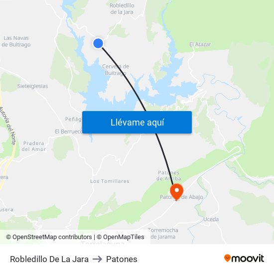 Robledillo De La Jara to Patones map