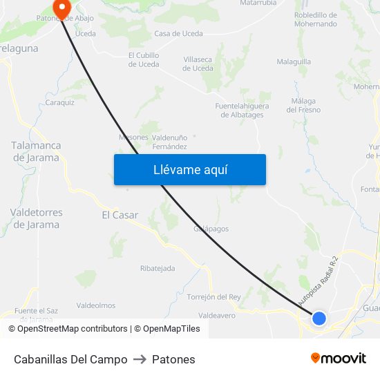 Cabanillas Del Campo to Patones map