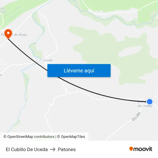 El Cubillo De Uceda to Patones map
