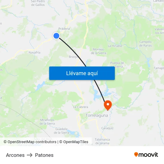 Arcones to Patones map
