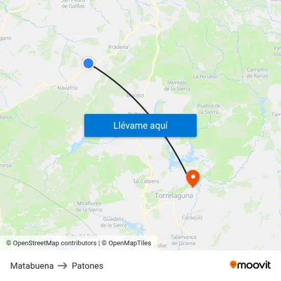 Matabuena to Patones map