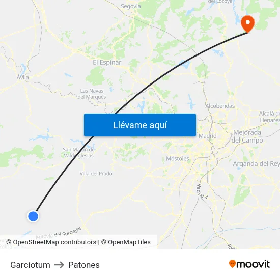 Garciotum to Patones map