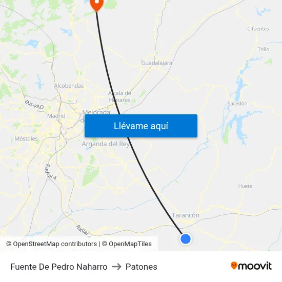Fuente De Pedro Naharro to Patones map