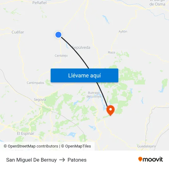 San Miguel De Bernuy to Patones map