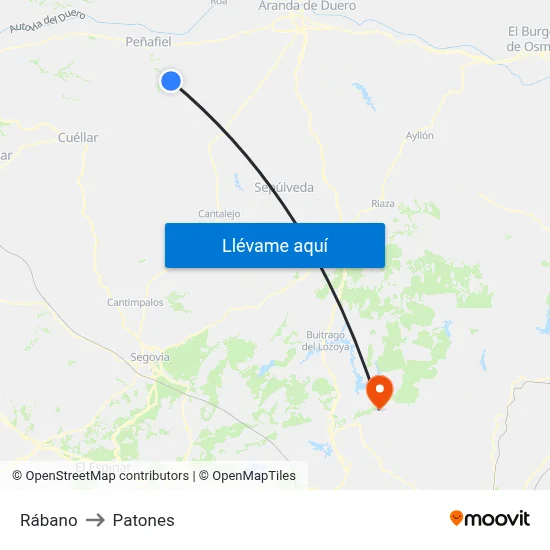 Rábano to Patones map