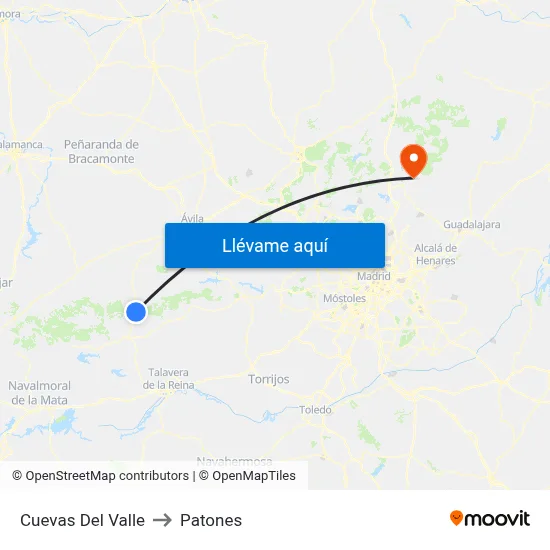 Cuevas Del Valle to Patones map