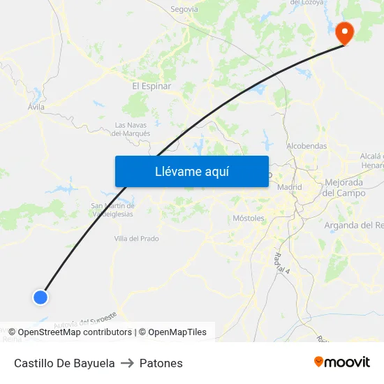 Castillo De Bayuela to Patones map