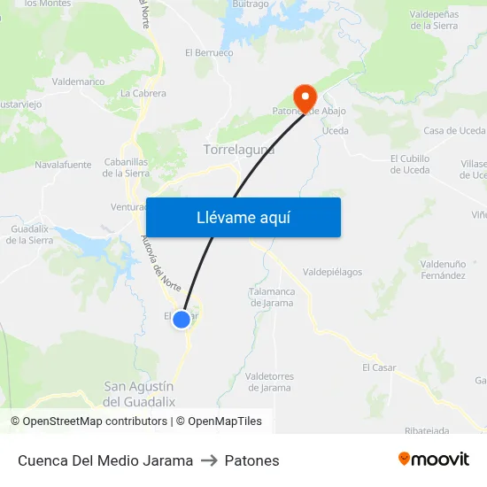 Cuenca Del Medio Jarama to Patones map