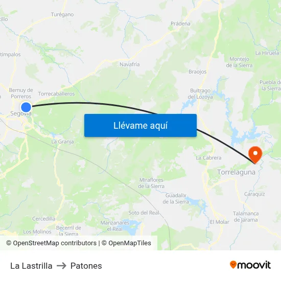 La Lastrilla to Patones map