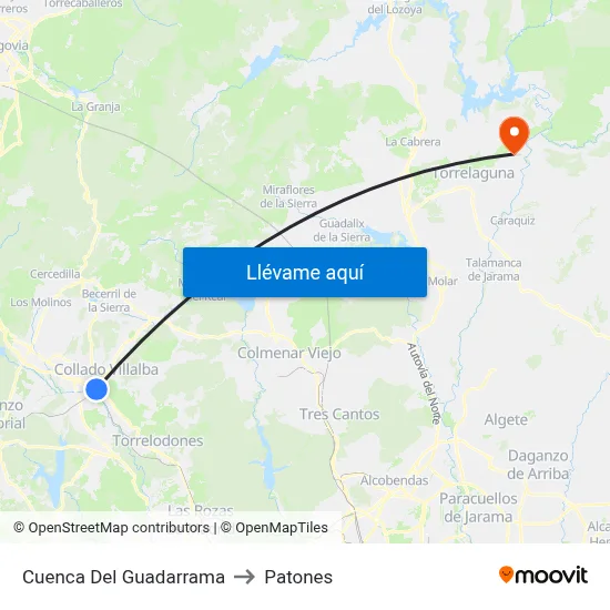Cuenca Del Guadarrama to Patones map