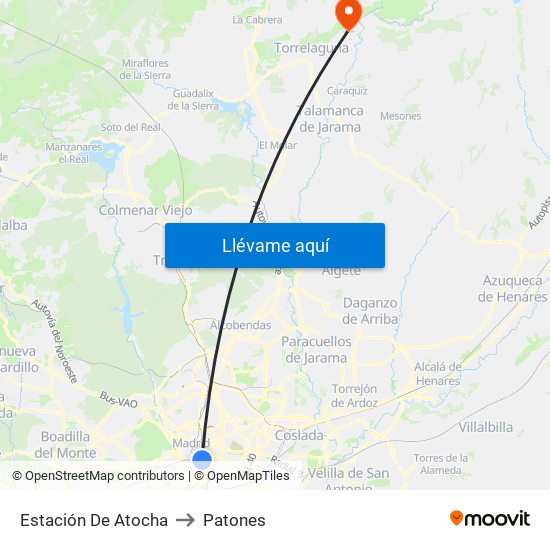 Estación De Atocha to Patones map