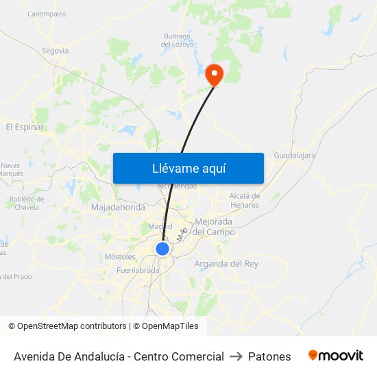 Avenida De Andalucía - Centro Comercial to Patones map