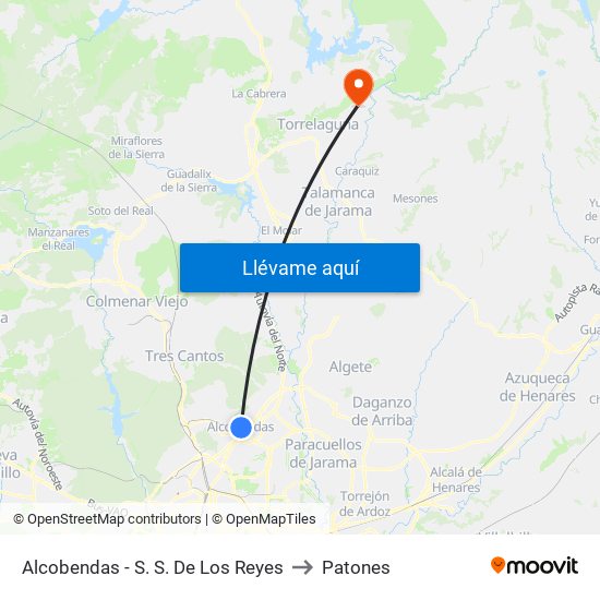 Alcobendas - S. S. De Los Reyes to Patones map