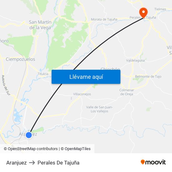 Aranjuez to Perales De Tajuña map