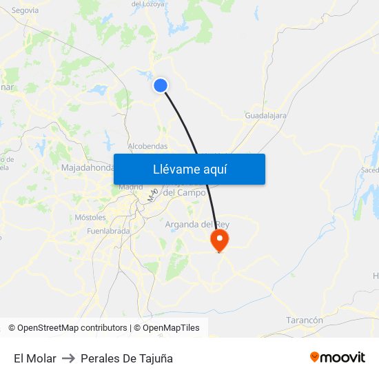 El Molar to Perales De Tajuña map