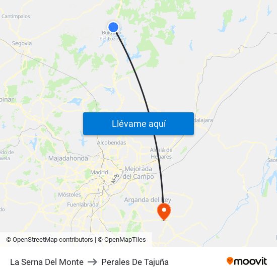 La Serna Del Monte to Perales De Tajuña map