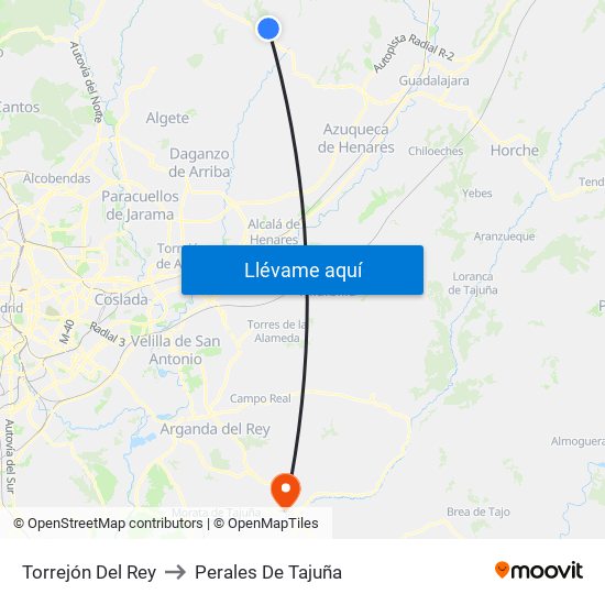 Torrejón Del Rey to Perales De Tajuña map