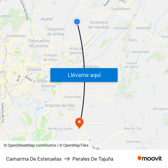 Camarma De Esteruelas to Perales De Tajuña map