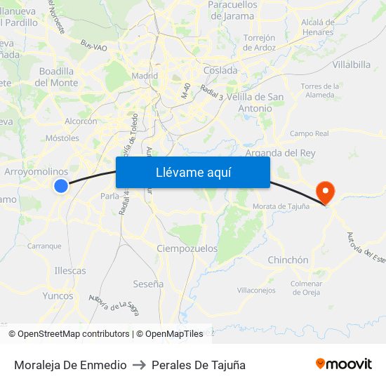 Moraleja De Enmedio to Perales De Tajuña map