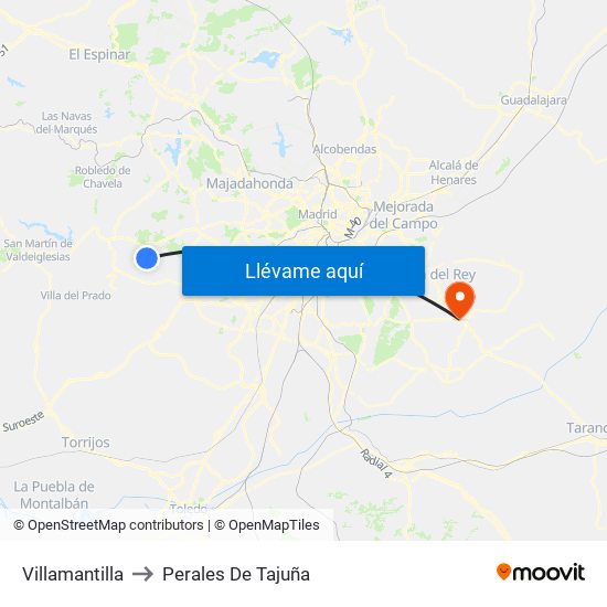 Villamantilla to Perales De Tajuña map