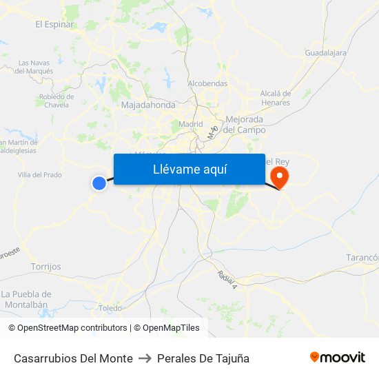 Casarrubios Del Monte to Perales De Tajuña map