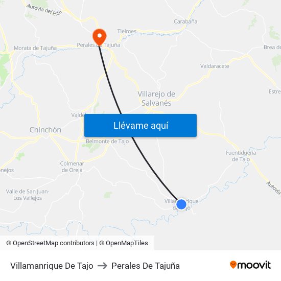 Villamanrique De Tajo to Perales De Tajuña map