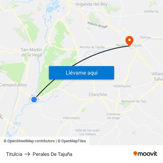 Titulcia to Perales De Tajuña map