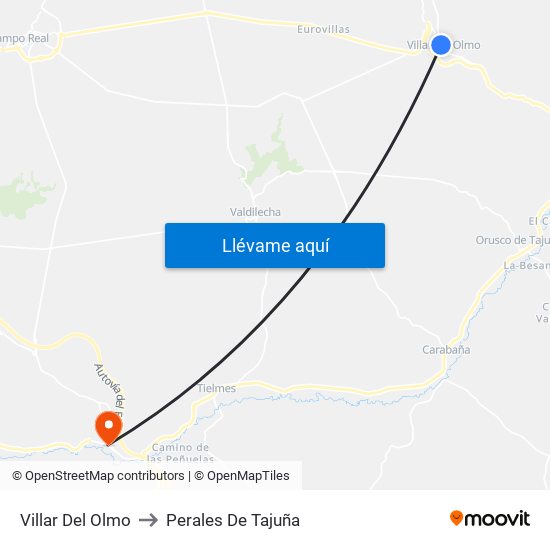 Villar Del Olmo to Perales De Tajuña map