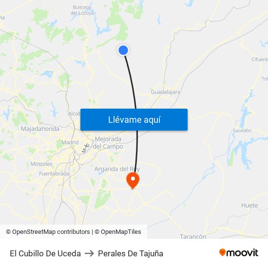 El Cubillo De Uceda to Perales De Tajuña map