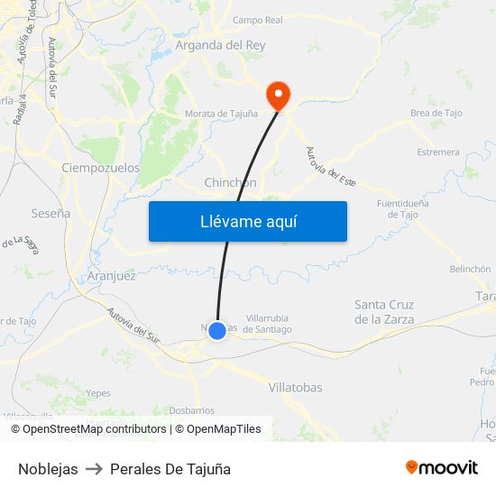 Noblejas to Perales De Tajuña map
