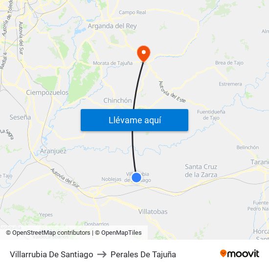 Villarrubia De Santiago to Perales De Tajuña map