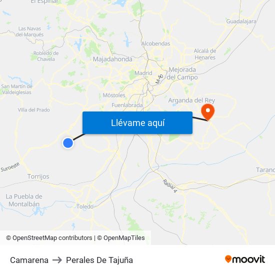 Camarena to Perales De Tajuña map