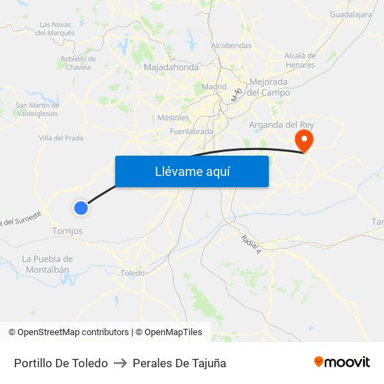 Portillo De Toledo to Perales De Tajuña map
