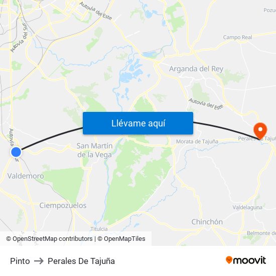 Pinto to Perales De Tajuña map
