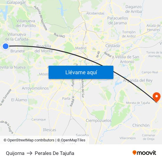 Quijorna to Perales De Tajuña map