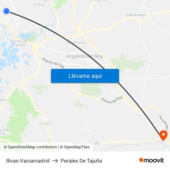 Rivas-Vaciamadrid to Perales De Tajuña map