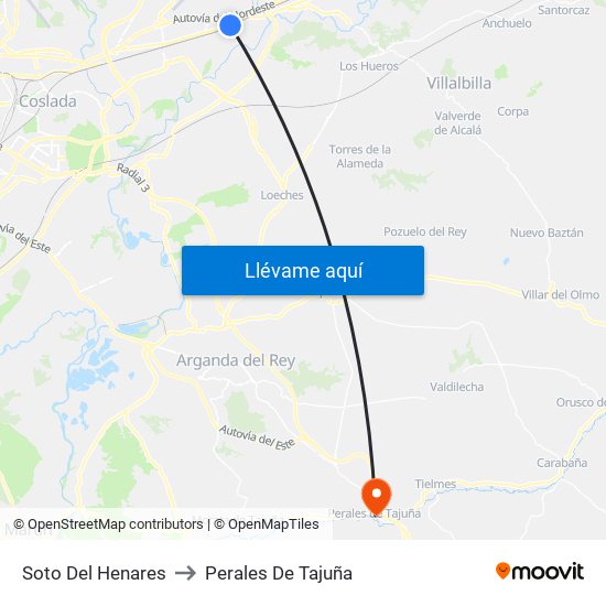 Soto Del Henares to Perales De Tajuña map