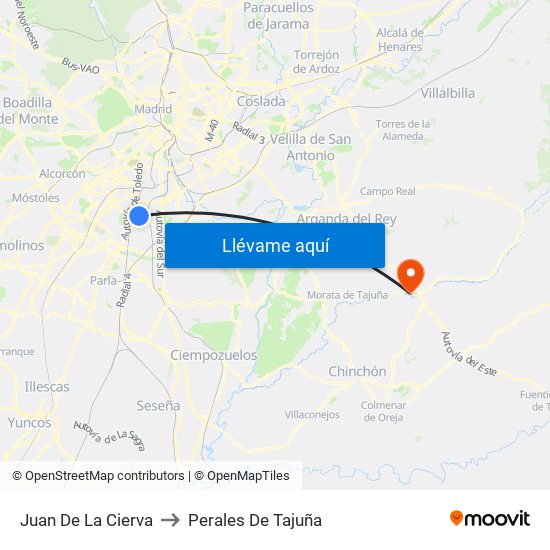 Juan De La Cierva to Perales De Tajuña map