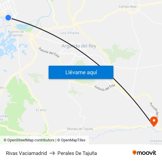 Rivas Vaciamadrid to Perales De Tajuña map